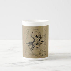 Caneca De Porcelana Constelação Gemini Zodiac Hevelius 1690