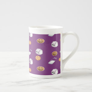 Caneca De Porcelana Cookies e leite em roxo