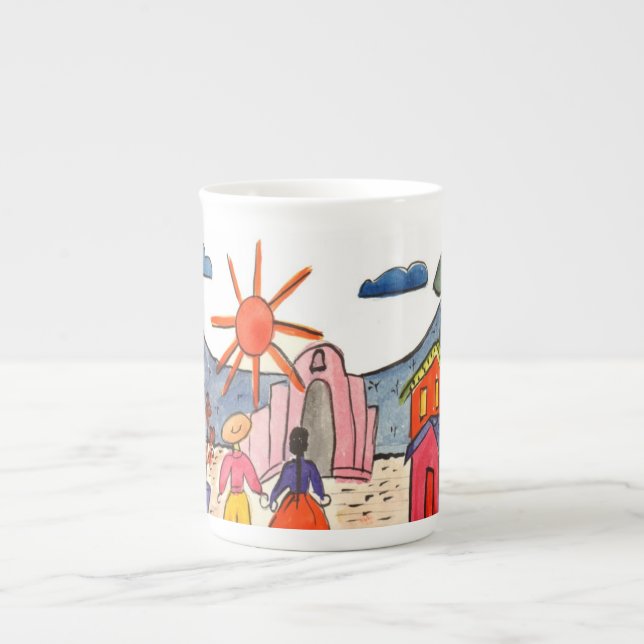 Caneca De Porcelana Copo de café mexicano da cena (Frente)