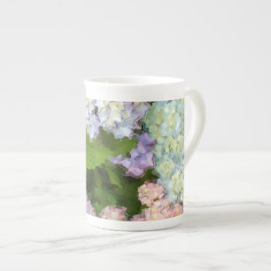 Caneca De Porcelana Copo de chá de China de osso dos Hydrangeas da