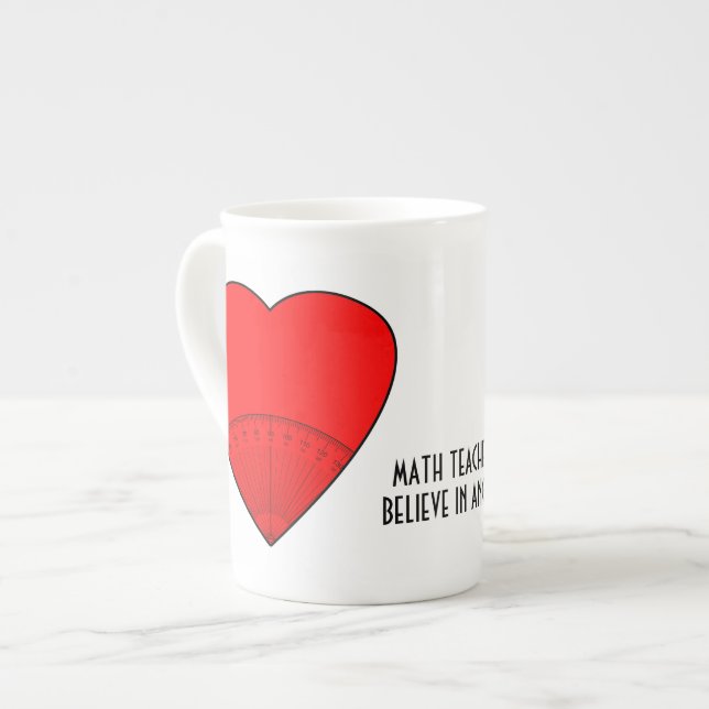 Caneca De Porcelana Copo - os professores de matemática acreditam nos (Frente Esquerda)