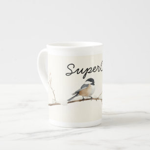 Caneca De Porcelana Copos de Papel de Aquarela com Design de Chapim Mi