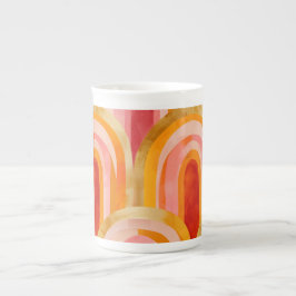 Caneca De Porcelana Cor-de-abstrato Laranja Vermelho Amarelo Dourado R