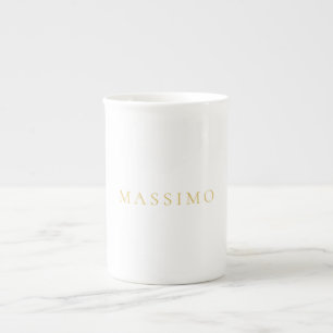 Caneca De Porcelana Cor Própria Nome Decorativo Chic Simples