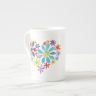 Caneca De Porcelana Coração das Flores