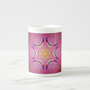 Caneca De Porcelana Coração Radiante Caleidoscópio