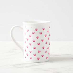 Caneca De Porcelana Coração Vermelho Cinto Romântico