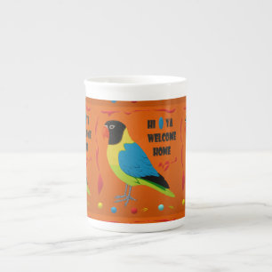 CANECA DE PORCELANA CORES DE IMAGENS DE ARTE PARROT DE AVES MISTURADAS