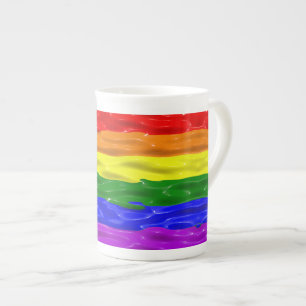 Caneca De Porcelana Cores do orgulho arco-íris líquido do cinzeiro Sli
