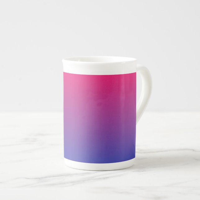 Caneca De Porcelana Cores gradientes rosa e roxo (Frente Esquerda)