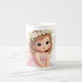 Caneca De Porcelana Coroa de Flor Mágica Fofa Fada Bebê