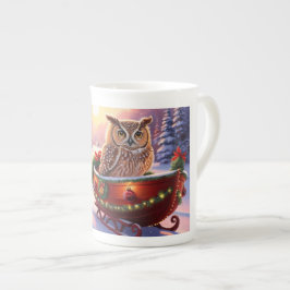 Caneca De Porcelana Coruja de manga durante os feriados