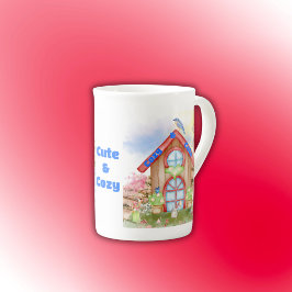 Caneca De Porcelana Cottagecore Cozy e Bonito colorido em branco |