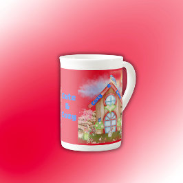 Caneca De Porcelana Cottagecore Cozy e doce colorido em vermelho |
