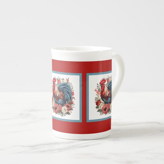Caneca De Porcelana cozinha adorável de galos (Frente Esquerda)