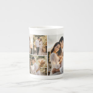 Caneca De Porcelana Crie a sua própria colagem de 4 fotos