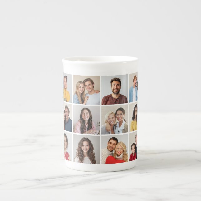 Caneca De Porcelana Crie Sua Própria Colagem De Fotos 12 (Frente)