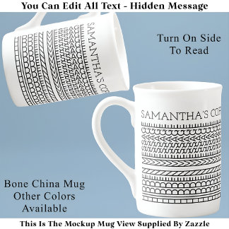 Caneca De Porcelana Crie Sua Própria Mensagem Oculta Curta 148BW Novid