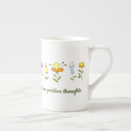 Caneca De Porcelana Cultivar flores de pensamentos positivos