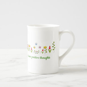 Caneca De Porcelana Cultivar flores de pensamentos positivos