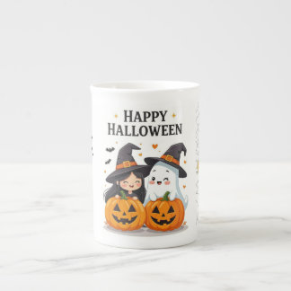 Caneca De Porcelana Cute Halloween Witch & Ghost Mug Desig