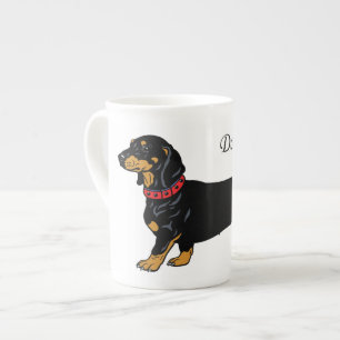 Caneca De Porcelana dachshund preto