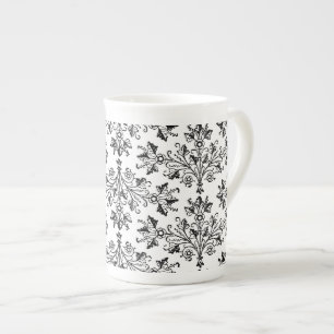 Caneca De Porcelana Daisies e deixa Vintage Floral Pattern Mug