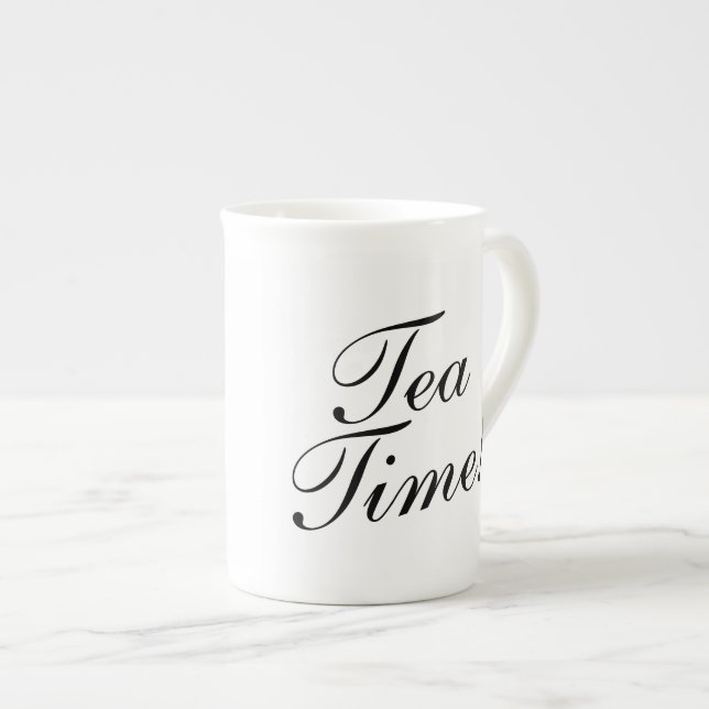 Caneca De Porcelana Dama de porcelana de porcelana de ossos TEA TIME (Frente Esquerda)
