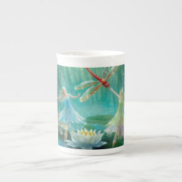 Caneca De Porcelana Dança das libélulas vermelhas por Lynne