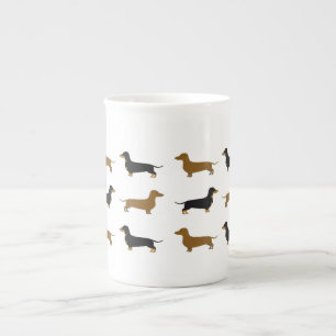 Caneca De Porcelana Daschund Bone-China-Mug Osso-China