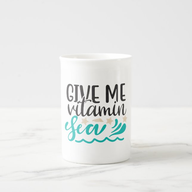 Caneca De Porcelana Dê-me Mar de Vitamina (Frente)
