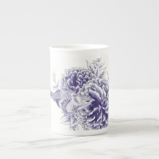 Caneca De Porcelana De "pássaro azul e peônia pouca curiosidade"