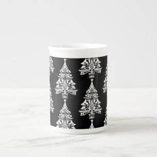 Caneca De Porcelana Decorações das árvores de Natal nórdicas escandina