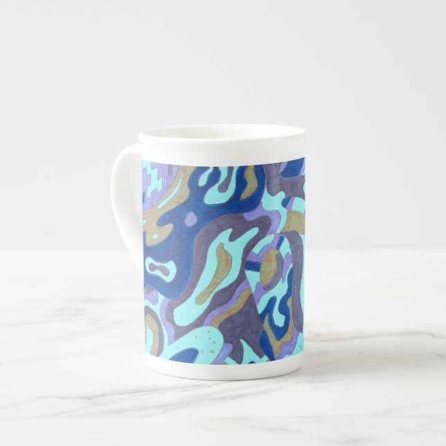 Caneca De Porcelana "Deep is the Ocean" Original Abstrato (Frente Esquerda)