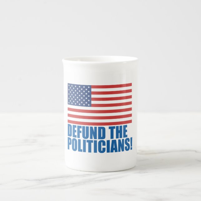 Caneca De Porcelana Defender Os Políticos (Frente)