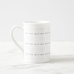 Caneca De Porcelana Delicado Simples Padrão de Inverno Pasta Branca Es