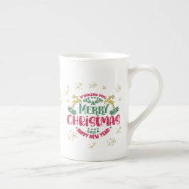 Caneca De Porcelana Desejo-lhe um Feliz Natal e um Feliz ano novo