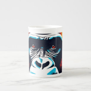 Caneca De Porcelana Desenho de desenhos animados de gorila Pop