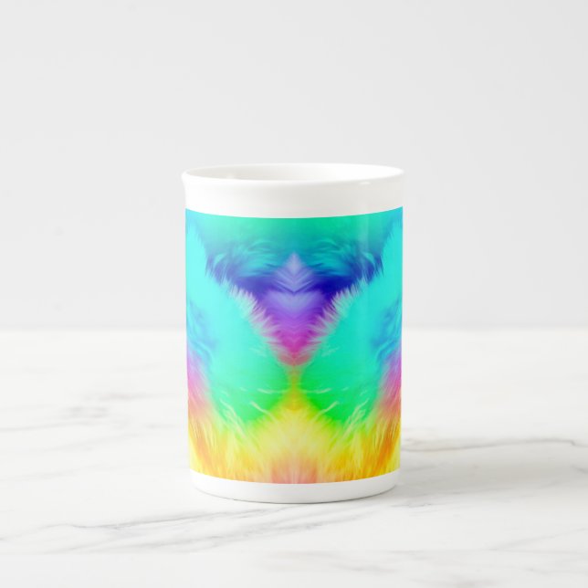 Caneca De Porcelana Desenho de Fundo de Textura de Pelo Fofinho Arco-í (Frente)
