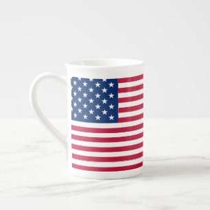 Caneca De Porcelana Desenho de Orgulho da Bandeira Americana dos EUA