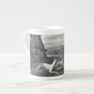 Caneca De Porcelana Desenho do cão dos galgos italianos