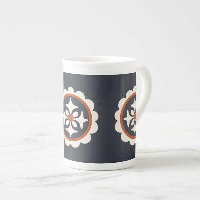 Caneca De Porcelana Desenho Minoico (Frente Esquerda)