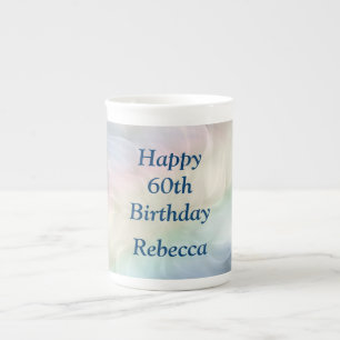 Caneca De Porcelana design de aniversário do bonito Pastel 60º