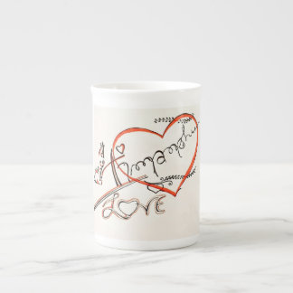 Caneca De Porcelana design de arte personalizado caligrafia
