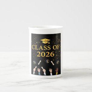 Caneca De Porcelana Design de Boina de Formatura da Turma de 2026   Bl