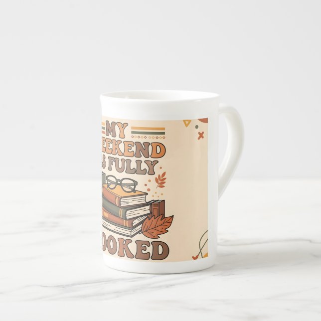 Caneca De Porcelana Design de fim de semana totalmente reservado (Frente Esquerda)