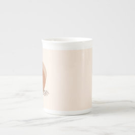 Caneca De Porcelana Design de folha Boho com nome personalizado