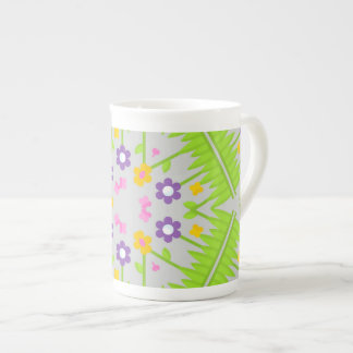 Caneca De Porcelana design de padrão floral contínuo caleidoscópio