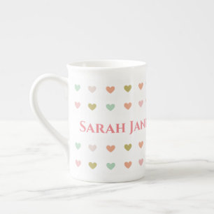 Caneca De Porcelana Design de Pastel Hearts para Personalizar