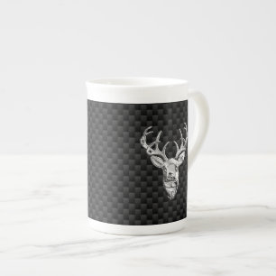 Caneca De Porcelana Design de prata dos cervos no impressão do estilo
